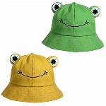 2 Stück Fischerhüte Damen Anglerhut Frosch Sonnenhut Fischerhut Buckethut Bucket Hut Unisex Eimerhut Faltbar Outdoor Hut Sommermütze Angel Kopfbedeckungen für Camping Wandern Angle (Grün + Gelb)