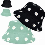 2 Stück Fischerhut Damen Doppelseitig Reversibel Bucket Hut Baumwolle Gänseblümchen Unisex Sonnenhut UV Schutz Sommerhut Faltbare Anglerhut Draussenhut Strand Mütze Becken Hüte für Outdoor Camping