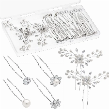 22 Stück Perle Haarnadeln Hochzeit für Braut, Gingbiss U-Form Braut haarschmuck, Silber Strass Perlenhaarnadel für Bräute Brautjungfern Frauen Mädchen