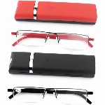2er-pack Ultraleichte TR90 Lesebrillen Herren Damen Klassische Metall Sehhilfe Halbrandbrille Schmal Stil Brille Lesehilfe mit Etui und Brillenputztuch +2.75