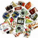 90 Stück Scrapbook-Aufkleber, selbstklebende Mini-Reiseaufkleber-Set, Tagebuchzubehör, geeignet für Tagebuch, Kalender, Laptop, Reiseetui, Handyhüllenherstellung DIY (Größe weniger als 45 mm)