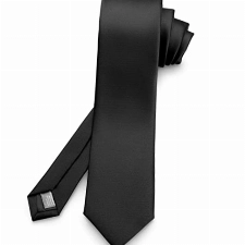 ADAMANT®️ Krawatte schwarz, diskrete Trauerkrawatte, fein und dezent für Beerdigungen - hochwertige Einlage, deutsche Markenware (Schwarz)