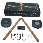 AeroBand Elektrisches Air Drum Set mit Air Drum Sticks, Drumsticks, Pedalen, Bluetooth und 8 Sounds, USB MIDI Funktion, Elektronisches Schlagzeug-Set für Erwachsene, Kinder, Profis, Geschenk