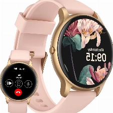 AGPTEK Smartwatch mit Telefonfunktion, Fitness Tracker Damen, 1,32 Zoll runde Armbanduhr mit 100+ Sportmodi, Herzfrequenz, Schrittzähler, Schlafmonitor für iOS & Android Rosa
