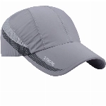 AIEOE Atmungsaktive Kappe Snapback Cap Schnelltrocknend Cap Dünn und Weich Sport Caps Outdoor Sonnen-Kappe für Wandern, Bergsteigen, Joggen, Radfahren usw - Hellgrau
