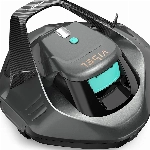 AIPER Poolroboter, 90 Minuten Leistungsstarke Reinigung, Dual-Antriebsmotoren, LED-Anzeigen, Automatisches Parken, Poolroboter mit Akku Kabellos Perfekt für Flachem Boden Pool bis zu 80 m²- Dunkelgrau