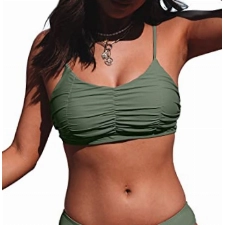 Aleumdr Damen Bikini Push up Bikini Set Einfarbig Zweiteiliger Badeanzug A-209 S