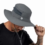 ALPIN LOACKER Outdoor Sonnenhut mit UV Schutz & Fischerhut I Premium Wanderhut für Outdoor und Bergsport aus recycelten Materialien I Outdoor Hut Herren & Damen, Grau