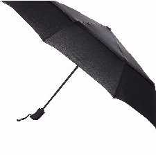 Amazon Basics Automatikschirm für Reisen, Schwarz