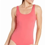 Amazon Essentials Damen Einteiliger, bedeckender Badeanzug (in Übergröße erhältlich), Lachsrosa, 44