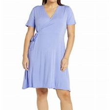 Amazon Essentials Damen Kleid In Wickeloptik mit Kappenärmeln, Sanftviolett, S