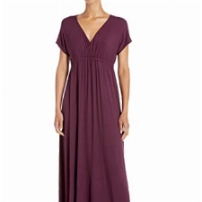 Amazon Essentials Damen Tailliertes Maxikleid (erhältlich in Übergröße), Burgunderrot, XL Große Größen