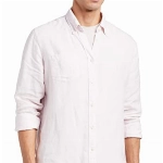 Amazon-Marke: find. Herren Langärmeliges Leinenhemd, Pink (Pink), L, Label: L