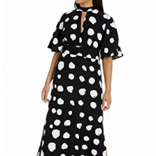 Amazon-Marke: TRUTH & FABLE Damen Kleid Acb042, Mehrfarbig (Black/white), 32, Label:XXS