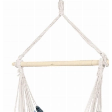 AMAZONAS Hängesessel wetterfest UV-beständig Havanna Marine mit Querstab aus FSC Buchenholz 110 cm bis 150 kg blaugestreift