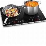 AMZCHEF induktionskochfeld 2 platten,Doppel-induktionskochplatte mit unabhängiger Steuerung, 10 Temperaturstufen, mehrere Leistungsstufen, 3500W, 3-Stunden-Timer, Sicherheitssperre