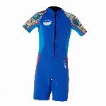 ANVIGO Neoprenanzug Kinder Neopren Shorty Thermal Tauchen Badeanzug, 2,5 mm Neopren Frontreißverschluss Einteilige Neoprenanzüge für Wassersport Surfen Schwimmen Tauchen Jetski (HellBlau, L)