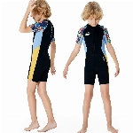 ANVIGO Neoprenanzug Kinder Neopren Shorty Thermal Tauchen Badeanzug, 2,5 mm Neopren Frontreißverschluss Einteilige Neoprenanzüge für Wassersport Surfen Schwimmen Tauchen Jetski (Schwarz, XXL)