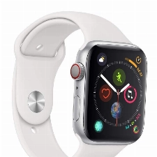 Apple Watch Series 4 44mm (GPS + Cellular) - Aluminiumgehäuse Silber Weiß Sportarmband (Generalüberholt)