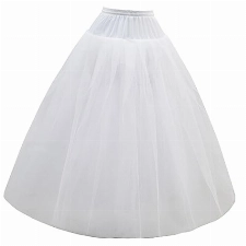 Aprildress Damen Petticoat Unterrock Lang Weiß Tüll Fluffy Crinoline Underskirt für Brautkleid Hochzeit Kleid DE-PPT026