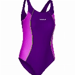 Aqua Speed Kinderbadeanzug Mädchen | Beachwear Badeanzug für Kinder mit UV-Schutz | Swimming Suit Girls | Mädcheneinteiler | Schwimmen | Gr. 158 cm | Violet - Dark Violet - Green - 48 | Luna
