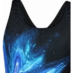 Aquarti Mädchen Badeanzug Chlorresistent Schwimmanzug Muscleback Wassersport Swimsuit, Farbe: Bunter Fleck Türkis Blau/Schwarz, Größe: 146