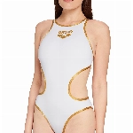 ARENA Damen W Arena One Biglogo One Piece Badeanzug, Weiß (Weiß / Gold), 46 EU