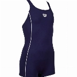 ARENA Mädchen Badeanzug mit Bein Finding, Navy-White, 152