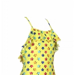 ARENA Mädchen Girls' Swimsuit Lightcross Back Allover Einteiler, Soft Green Multi, 12-13 anni