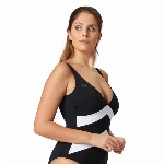 ARENA Women's W Vera Wing Back ONE Piece Badeanzüge, Black-White, 40
