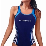 ATTRACO Damen Einteiler Badeanzüge Athletic Racerback Badeanzug, blau / marineblau, L