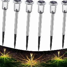 Auting LED Solarleuchten für Garten, 6 Stück Warmweiß Farben wasserdichte Solarlampe für außen, Terrasse, Rasen, Garten, Hof, Wege