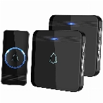 AVANTEK Funkklingel, D-3B Türklingel Funk Set, 400m Reichweite IP55 Aussen Wasserdicht Haustür Klingel mit 2 Plug-In-Empfänger, 52 Melodien, 5 Lautstärkestufen, Empfänger einfach in die Steckdose