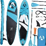 Aviner Stand Up Paddling Board, Aufblasbares SUP Board Set Wassersport, 150KG Max/ 305×71×15cm, Premium Stand Up Paddle Surfbrett mit Komplettes Zubehör, Boards für Kinder & Erwachsene, Hellblau