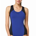 BALEAF Damen-Badeanzug, konservativ, sportlich, Racerback, Einteiler, Trainings-Badeanzug, Damen, Marineblau / Schwarz, 42