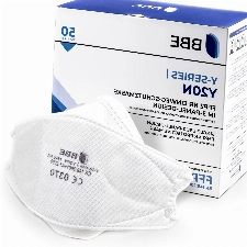 BBE Solutions 50 Stück FFP2 Maske 3-Panel-Design Y-Serie Y20N ohne Ventil mit Maskenclip