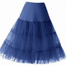Bbonlinedress Petticoat Unterrock Crinoline Underskirt Reifrock Rock für 50er Vintage Cocktailkleid Navy M