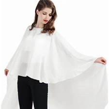BEAUTELICATE Damen Stola Schal Chiffon Umhang Cape Elegant Für Hochzeit Brautkleid Abendkleid Festlich Ballkleid Strandkleid Elfenbein