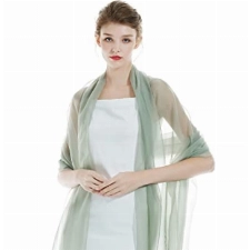 BEAUTELICATE Damen Stola Schal für Abendkleider Sheer Leichter Umschlagtücher Tücher Wraps Bolero Sommer für Festlich Hochzeit Braut 17 Farben (Salbei Grün, Einheitsgröße)