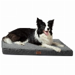 Bedsure orthopädisches Hundebett mittelgroße Hunde - 91x69x7.6cm Hundekissen flauschig Hundematte waschbar Hundematratze in dunkelgrau für mittelgroße Hunde