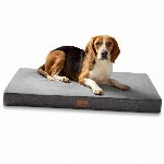 Bedsure orthopädisches Hundekissen große Hunde - waschbares Hundebett mit 2 in 1 Memoryschaum, kuscheliges Hundematten Hundematratze in größe 104x74x9 cm, dunkelgrau