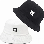 beifon 2 Stück Fischerhüte Bucket Hat Unisex Sonnenhut Baumwolle Buckethut Faltbar Fischerhut Anglerhut Freizeithut Outdoor Smiling Face Hut Sommermütze Herbst Camping Reisen Wandern (M)