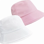 beifon 2 Stück Fischerhüte Bucket Hat Unisex Sonnenhut Buckethut Fischerhut Anglerhut Freizeithut Outdoor Faltbar Hut Sommermütze Camping Reisen Wandern (M (58cm), Rosa + Weiß)