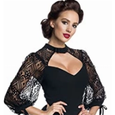 Belsira Lacedress Frauen Mittellanges Kleid schwarz XL