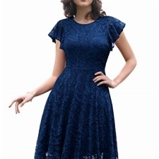 BeryLove Abendkleider Lang Kleid Festlich Damen Cocktailkleid Damen Elegant Abschlusskleid Vokuhila BLP7048 Navy L