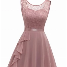 BeryLove Cocktailkleid Damen Elegant für Hochzeit Kleid Hochzeitsgast Damen Abendkleider Elegant für Hochzeit BLP7052 Blush S