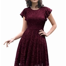 BeryLove Cocktailkleid Damen Lang Damen Kleid Abendkleid Damen Abiballkleid Lang Ballkleid Vokuhila BLP7048 Burgundy L