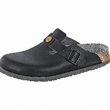BIRKENSTOCK Classic Boston - Zuecos de Piel Unisex para Adultos, Talla 42, Color Negro