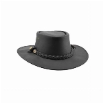 Black Jungle Sorrento Lederhut Westernhut aus bestem Vollleder (Schwarz, L)