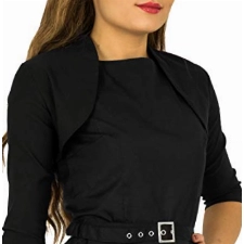 BlackButterfly Maßgeschneiderte 3/4 Hülse Bolero (Schwarz, XL)